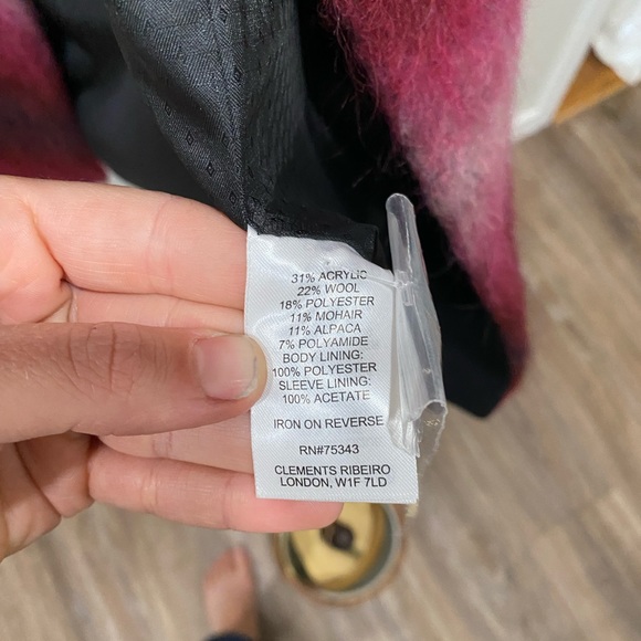 Pink Ombre Mohair and Wool Winter Coat Blazer Jacket Clements Ribeiro XS - Picture 10 of 11